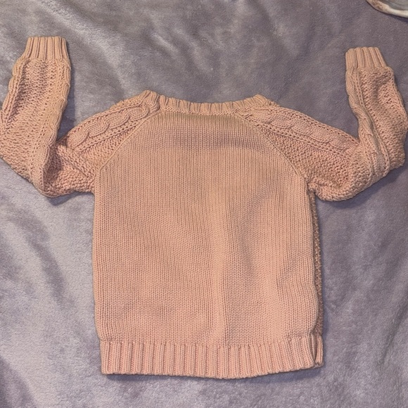 Carter’s Toddler Girl’s Thick Cable Knit Pastel Pink Pullover Sweater Size 4T - Picture 5 of 7